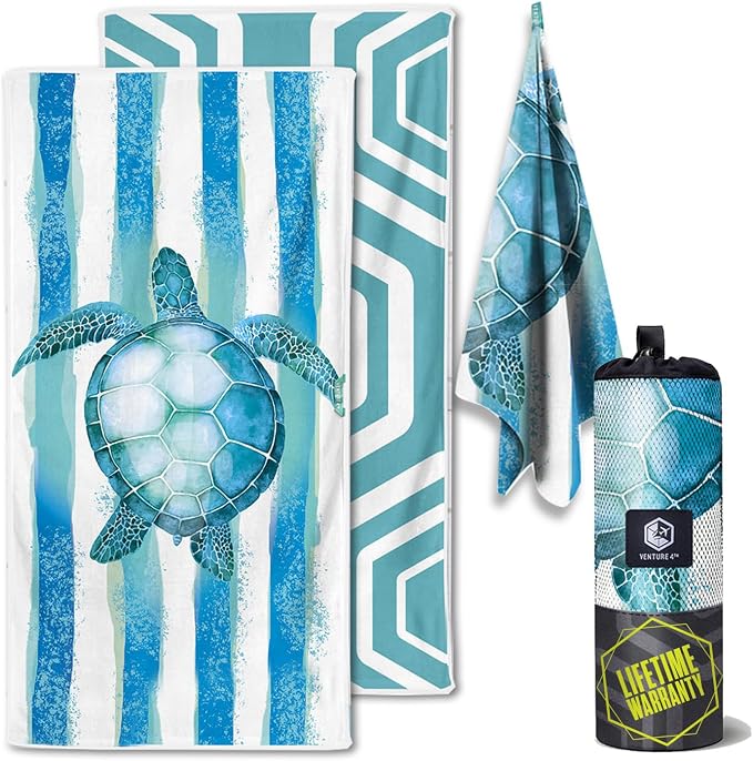 VENTURE 4TH Microfiber Beach Towel: Quick-Dry, Sandproof and Lightweight by VENTURE4TH