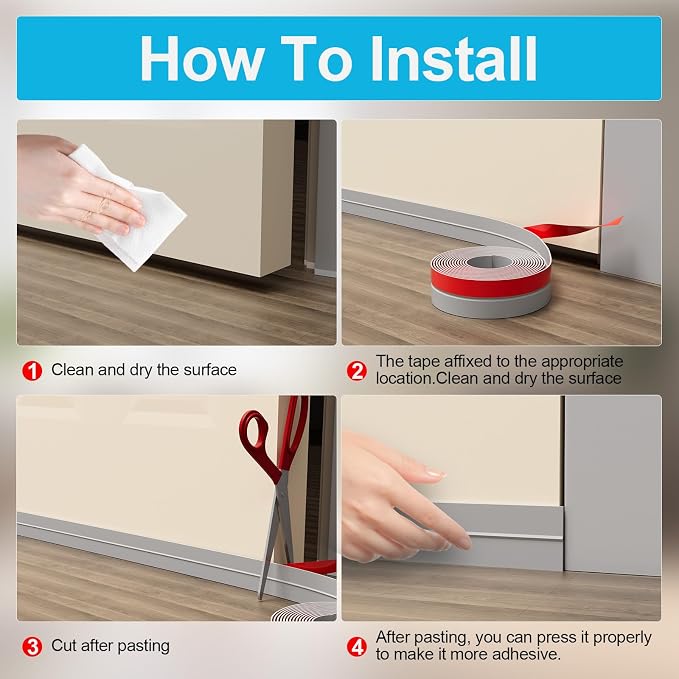 Heavy-Duty 2Inch x 20FT Door Weather Stripping, Extra Thick 2mm Door Draft - Image 4