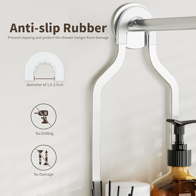 Shower Caddy Hanging 2-Tier Bathroom Organizer - Image 4