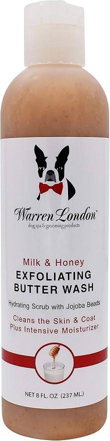 Warren London Exfoliating Butter Wash – Milk & Honey Dog Shampoo, 8 oz | Cleans by WarrenLondon