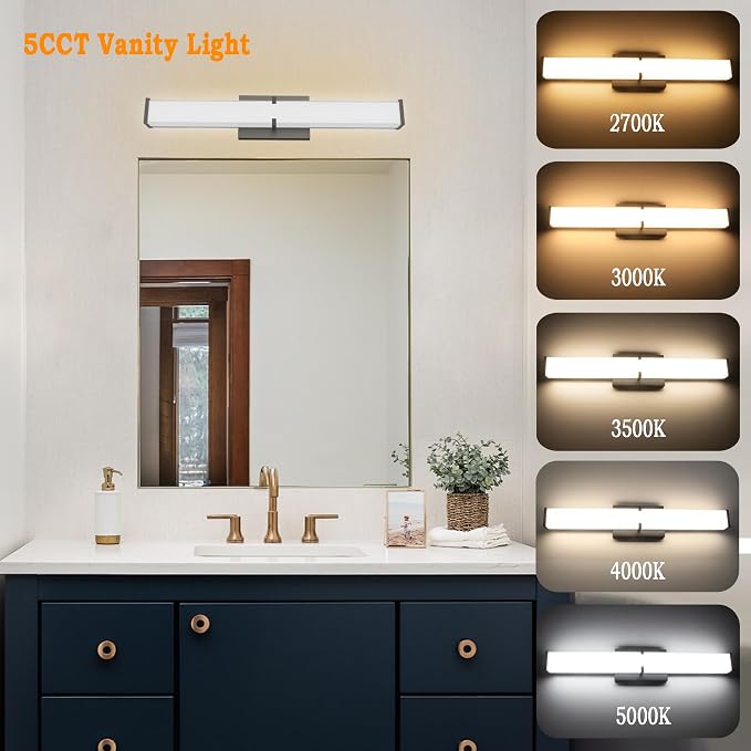 15.74Inch 2000LM Bathroom Light Fixtures 5CCT Optional, Dimmable Bathroom - Image 3