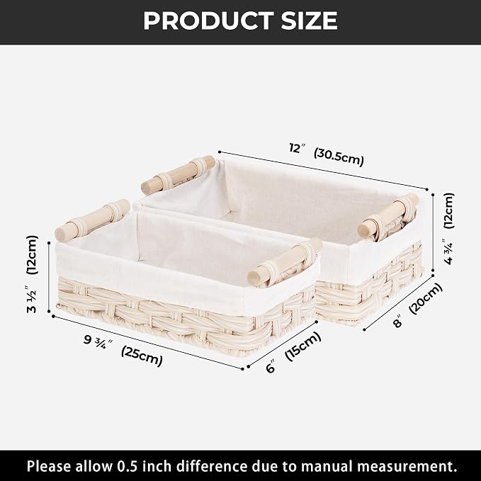GRANNY SAYS Gray Wicker Baskets, Decorative Baskets - Image 2