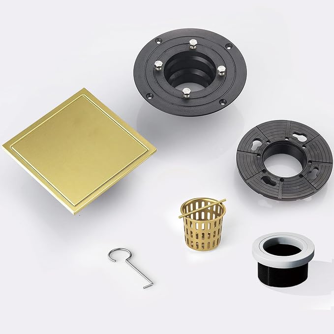 6 Inch Square Shower Floor Drain, Shower Drain Kit - Image 5