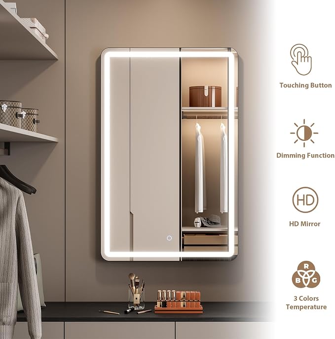 24x36 Inch LED Lighted Medicine Cabinet - Image 7