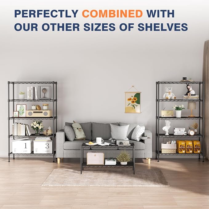 2-Tier Wire Shelving Unit, Wire Shelves Rack - Image 5