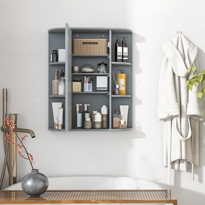 Tangkula Bathroom Medicine Cabinet, Wall Mounted Storage Cabinet - Image 4