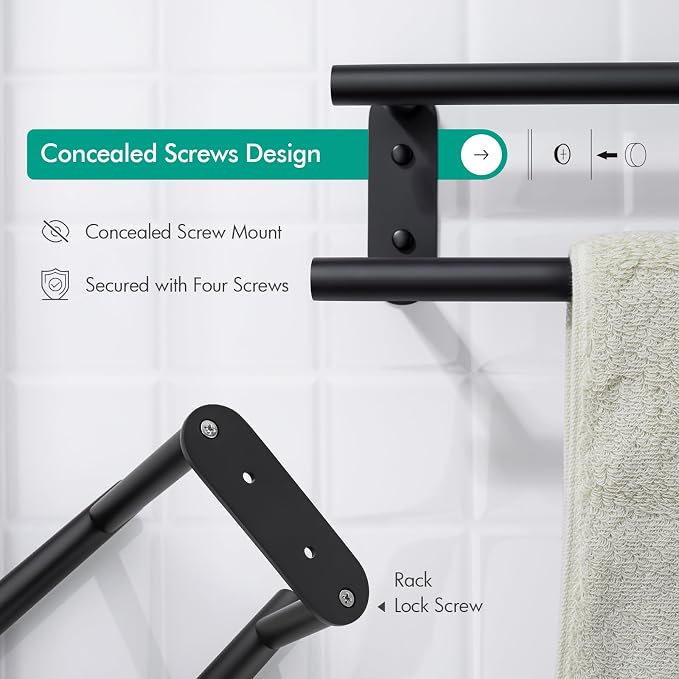 BAGNOLUX Double Towel Bar, SUS304 Towel Racks - Image 8