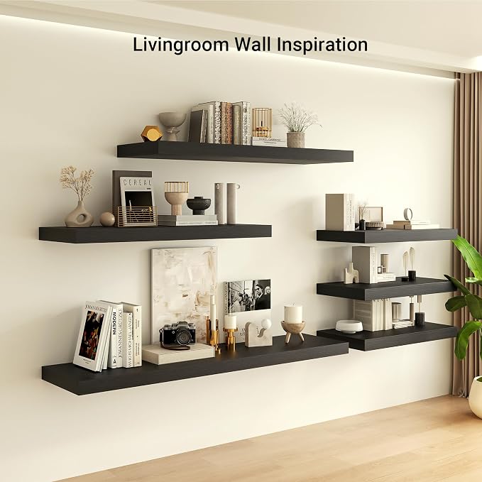 Heimlove 12" Deep Floating Shelves, 36 x 12 Inch Wall Mounted Long Floating - Image 4