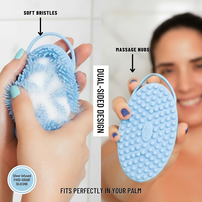 Silver Infused Silicone Body Scrubber Shower - Image 4