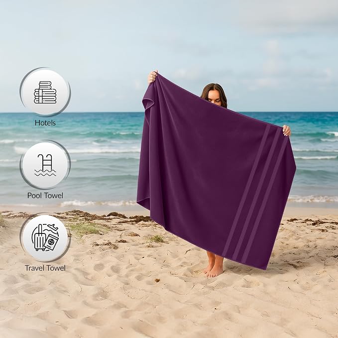 RIVERSIDE Pack of 2 Extra Large Bath Sheets 35 x 70 Inches - Image 6