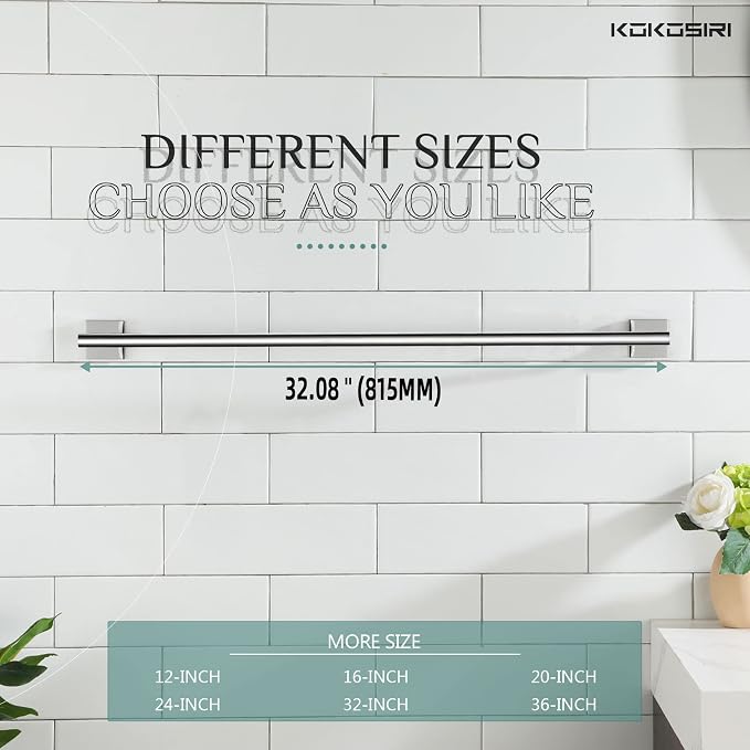 KOKOSIRI 32'' Towel Bar Bathroom Towel Holder - Image 7