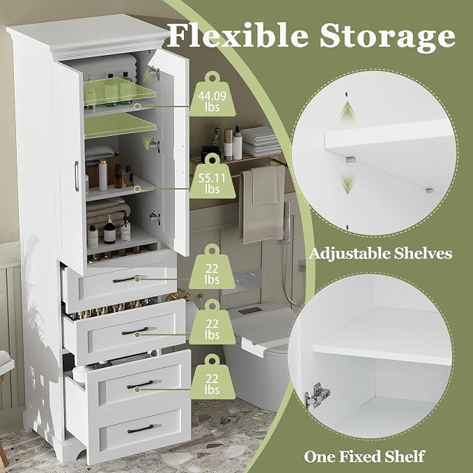 Merax 71.6" Tall Bathroom Storage Cabinet - Image 6