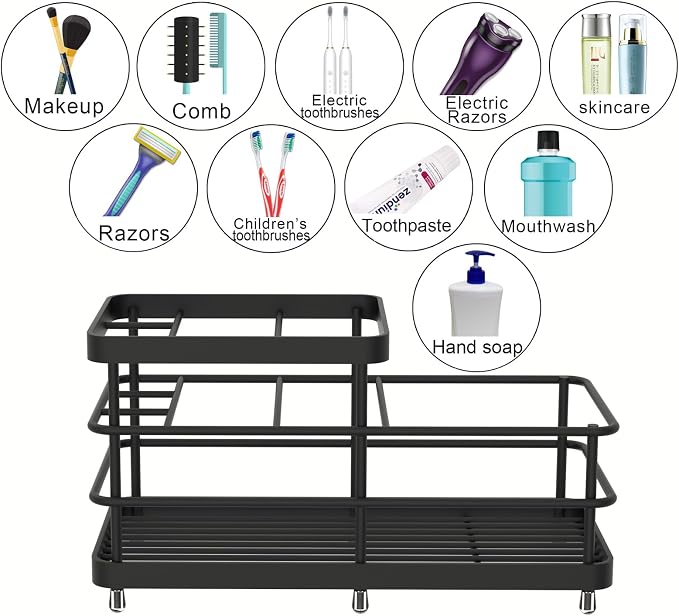 Toothbrush Holder for Bathroom, Stainless Steel Multi-Functional 6 Slots - Image 3