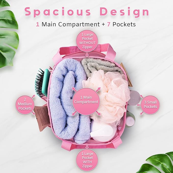 Mesh Shower Caddy Dorm, 7 Pockets & 1 - Image 2