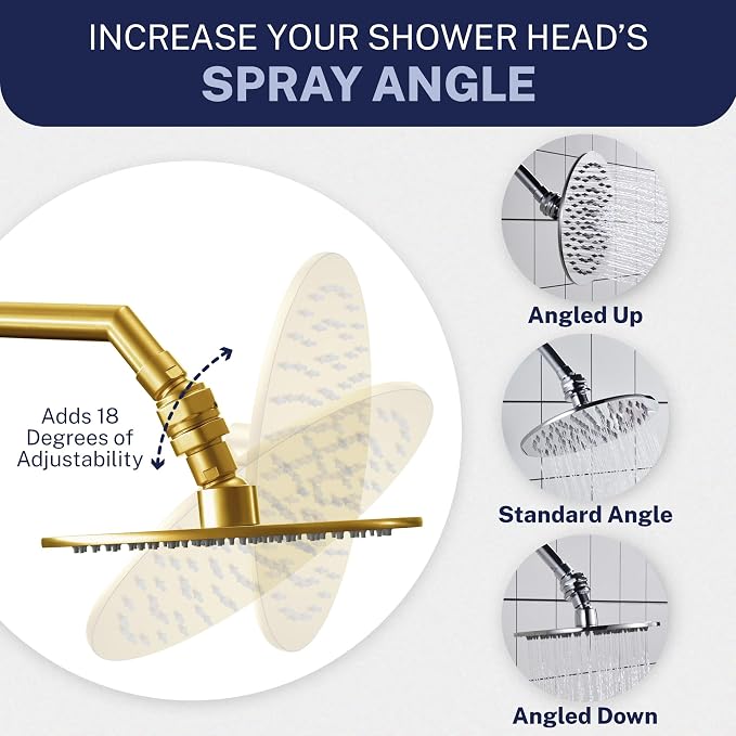 HammerHead Showers® Solid Metal Shower Head Swivel Ball Adapter, Brushed Gold | - Image 3