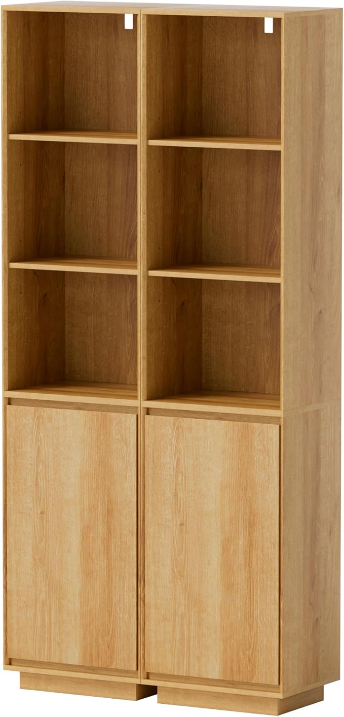 Tall Bathroom Storage Cabinet Set of 2, Mid Century Modern Freestanding Cabinets by EYYTHUNG
