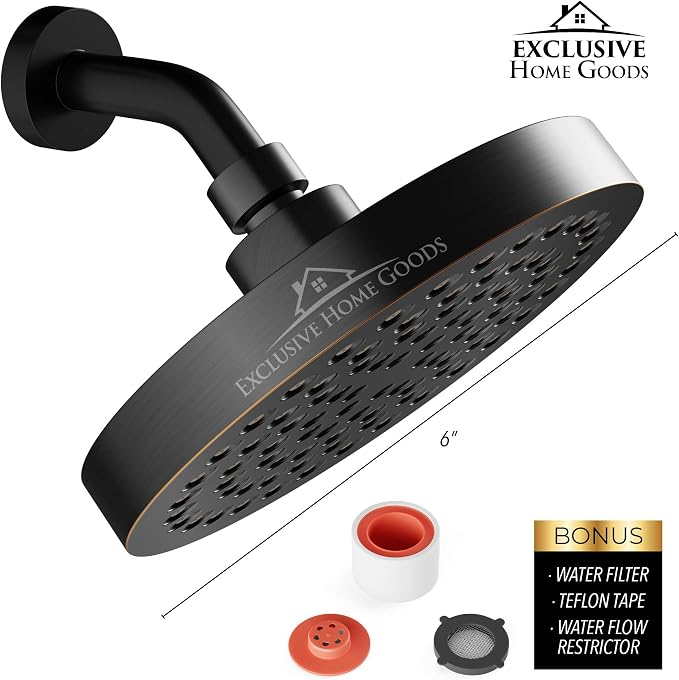 Rainfall 6" High Pressure 2.5 GPM Shower Heads - Image 2