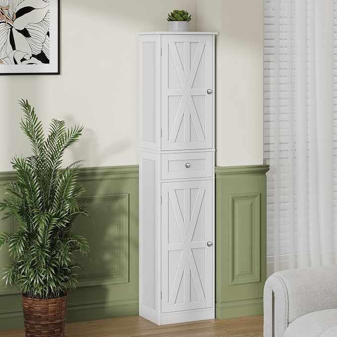 67" H Tall Bathroom Cabinet, Narrow Storage Cabinet - Image 3