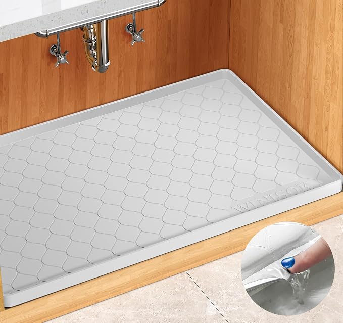 Silicone Under Sink Mat 28" x 19", kitchen Essentials and Gadgets, Shelf liner by Winisok