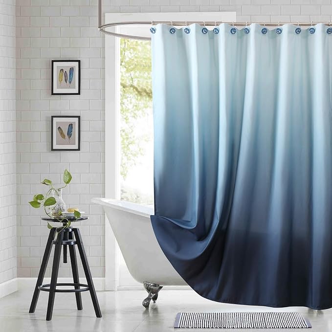 Extra Long Shower Curtain, Modern Waterproof Bathroom Curtains by BESTRIPES