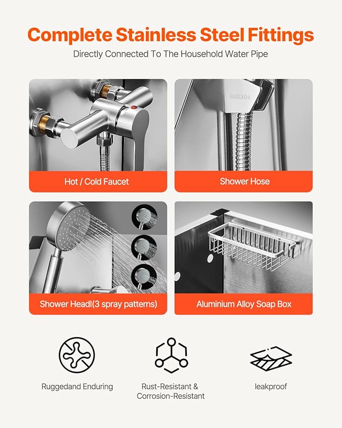 VEVOR Stainless Steel Dog Washing Station, Professional 50 inch Pet Grooming - Image 5