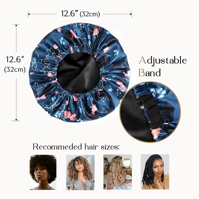 YANIBEST Adjustable Satin Bonnet Double Layer Hair Bonnet - Image 2
