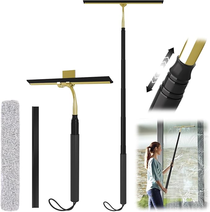 Shower Squeegee with Long Handle, 15-51" Telescopic Squeegee by RAKOVAR