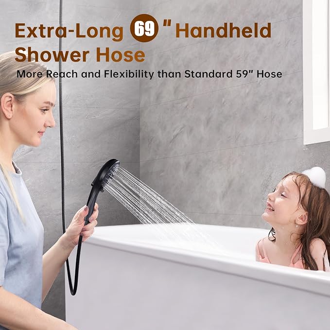 BRIGHT SHOWERS High Pressure Dual Shower Head Combo - Image 8