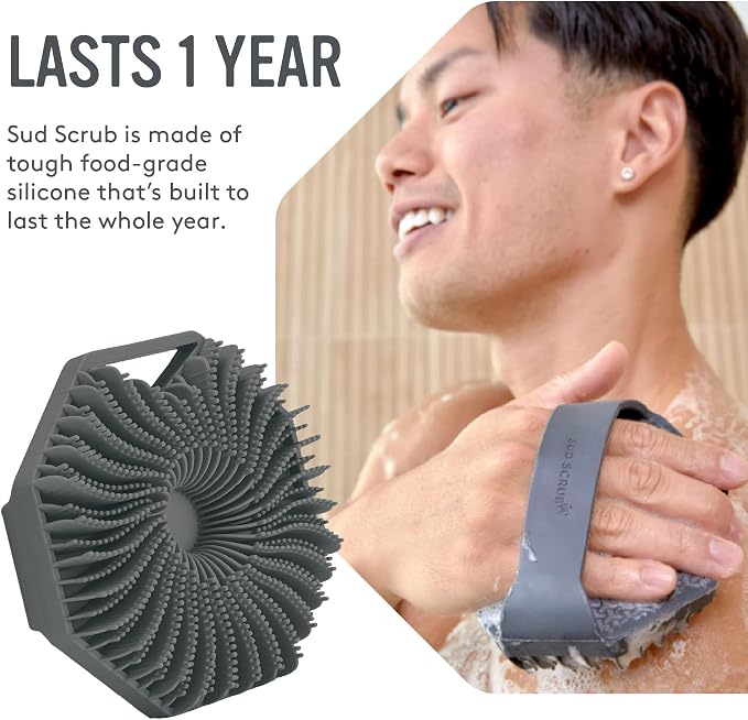 Sud Scrub® Antimicrobial Silicone Body Scrubber, Exfoliating Body Scrubber - Image 4