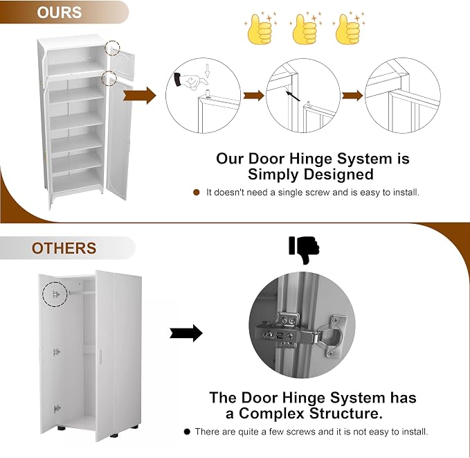 90" Metal Kitchen Pantry Cabinet, Freestanding Kitchen Storage Cabinet - Image 8