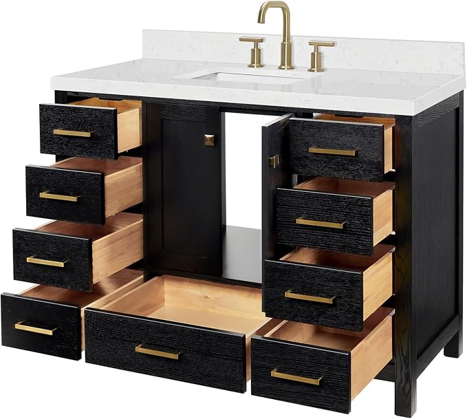 ARIEL Cambridge 48 Inch Single Rectangle Sink Bathroom Vanity - Image 6