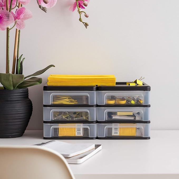 IRIS USA Small 3-Drawer Desktop Organizer, 4 Pack, - Image 7