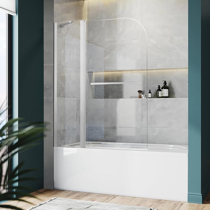 Bathroom Shower Glass Door, Tub Shower Glass Door 43”*58” Screen Panel Tempered by SHOWERBATHTUBDOORSDEVELOPER