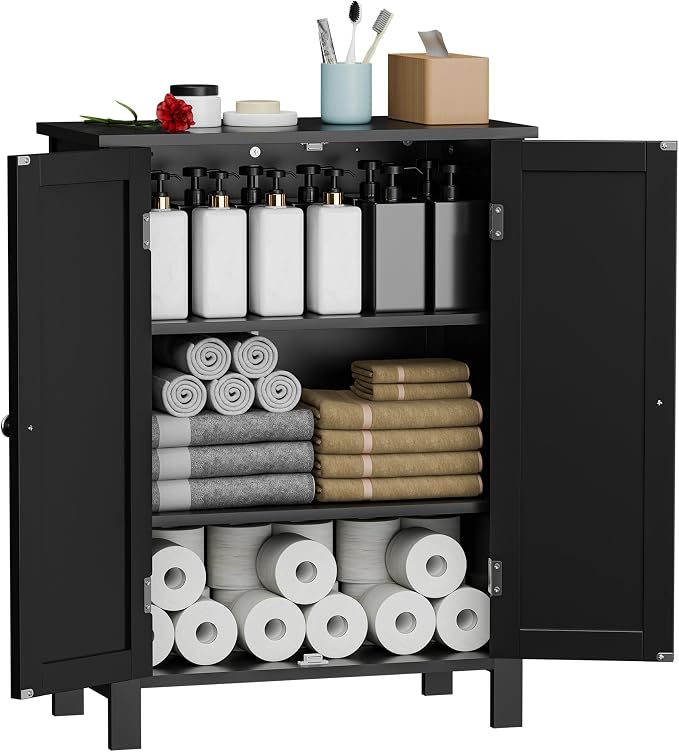 SUPER DEAL Modern Bathroom Floor Storage Cabinet - Image 4
