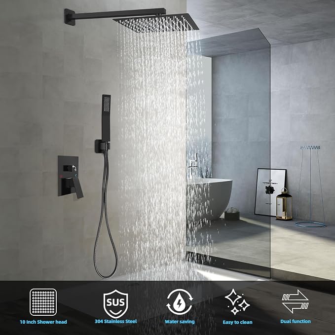 Bathroom Shower Faucet Set，10 Inch Rain Shower Head - Image 3