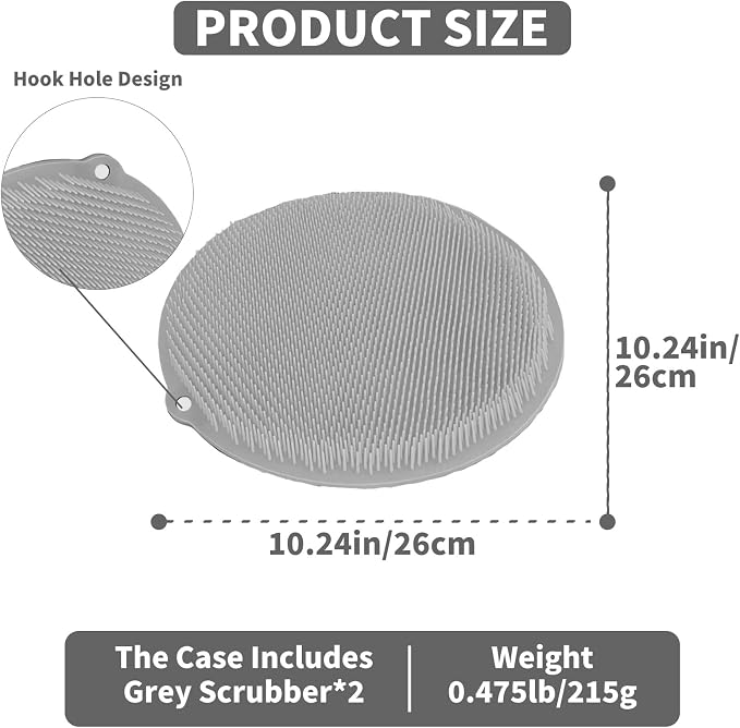 2 Pack Shower Foot Scrubber & Shower Back Scrubber Wall Mounted - Image 2