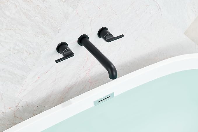 SITGES Solid Brass Wall Mount Tub Filler, High-End Design, High Flow Bathtub - Image 2
