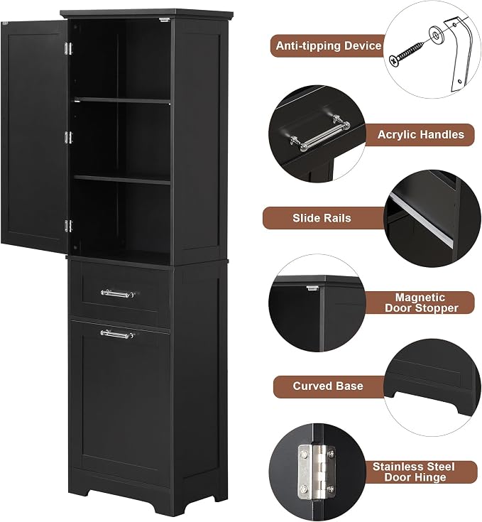 Favfurish 68" Tall Bathroom Storage Cabinet - Image 5