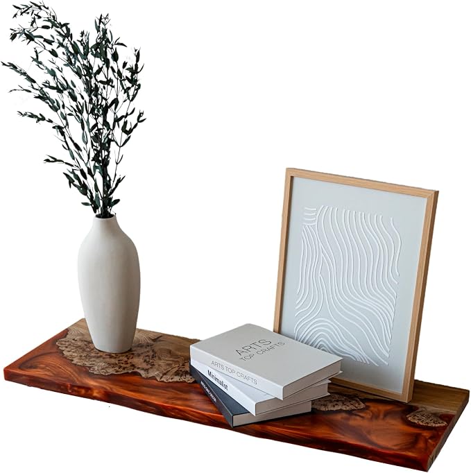 RWA Live Edge Floating Shelf – Unique Wood Floating Shelf by RWAresinwoodart