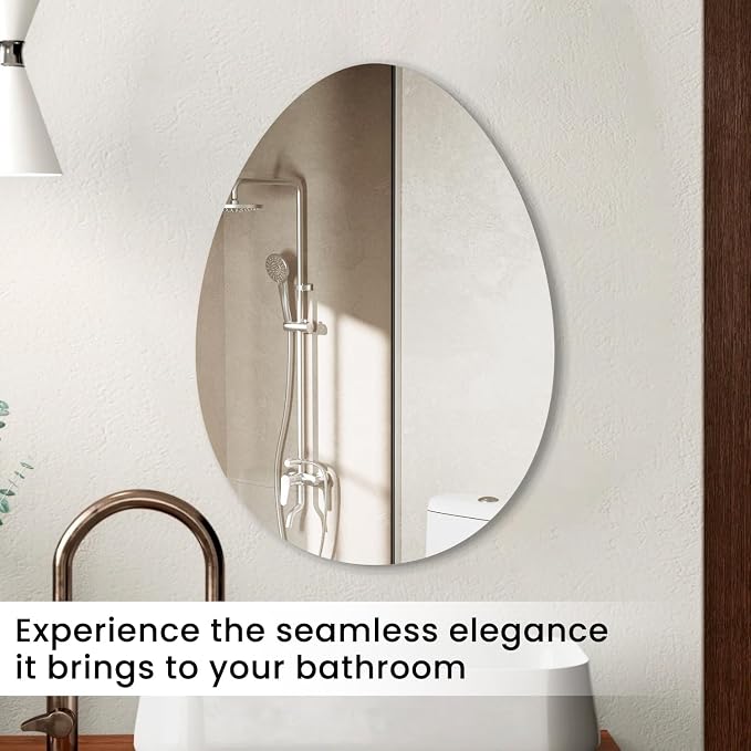 VASUHOME Drop Frameless Bathroom Mirror, 24 x 32 Inch Wall Vanity Mirror - Image 6