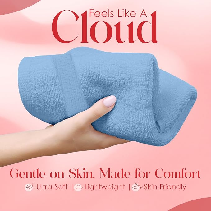 RIVERSIDE 12 Pack Premium 100% Cotton Face Washcloths, 550 GSM, 12 x 12 Inches - Image 3