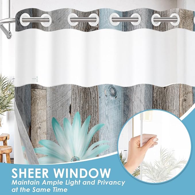 No Hook Rustic Farmhouse Shower Curtain - Image 4