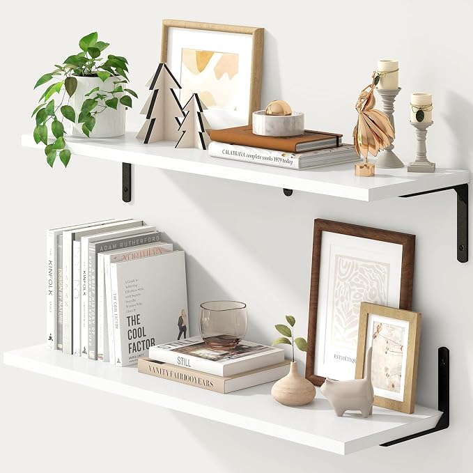 Fun Memories Deep Floating Shelves, 32W x 8D Floating Shelves Set of 2 by FunMemories