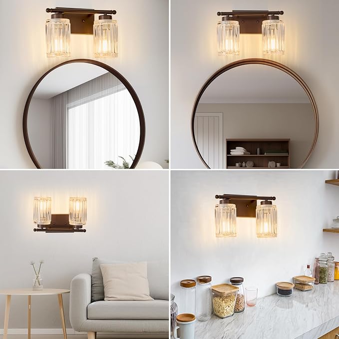 2 Light Bathroom Light Fixtures Modern ORB 12 Inch Vanity Lights - Image 8