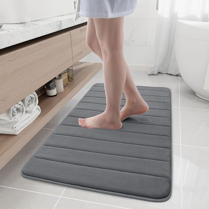 Buganda Memory Foam Bath Mat, Ultra Soft and Non-Slip Bathroom Rugs, Water by Buganda