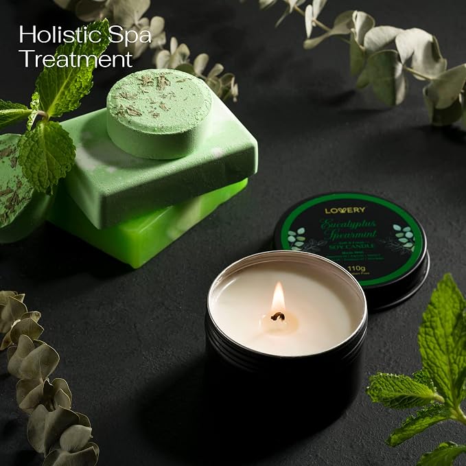 Christmas Eucalyptus Spearmint Bath Set, Home Spa Set - Image 3