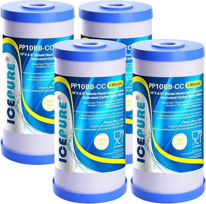 5 Micron 10" x 4.5" Whole House Water Filter Compatible by ICEPURE