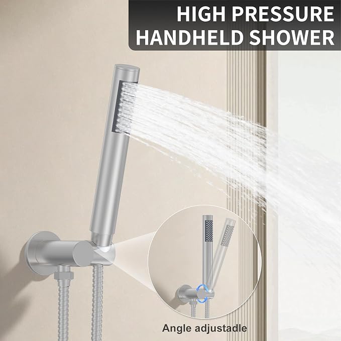 KOJOX 10 Inch Brushed Nickel Shower System - Image 4