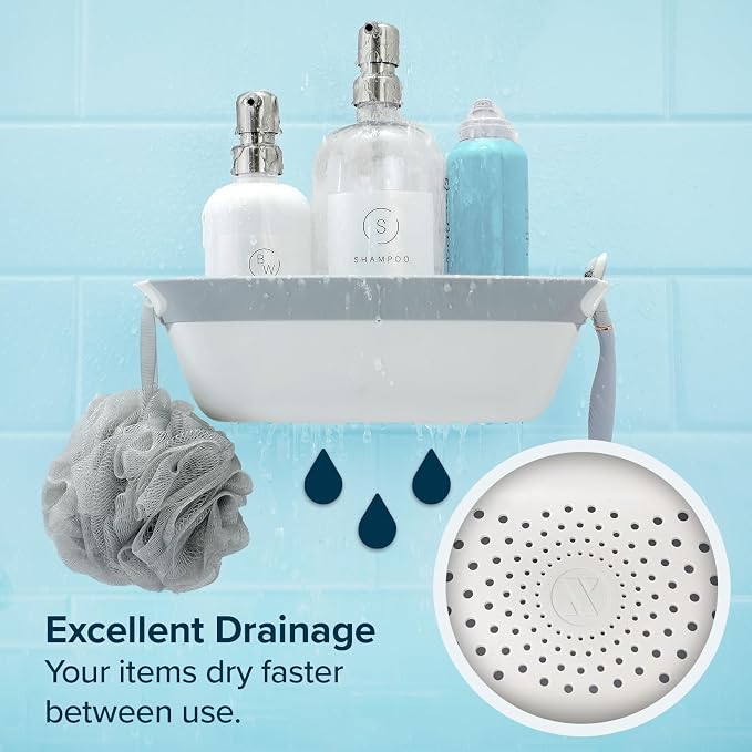 SlipX Solutions Shower Organizer Caddy, Sturdy Storage Organizer, Power Lock - Image 5