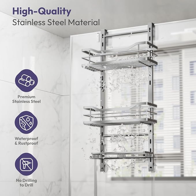 SWTYMIKI Over the Door Shower Caddy - Image 6
